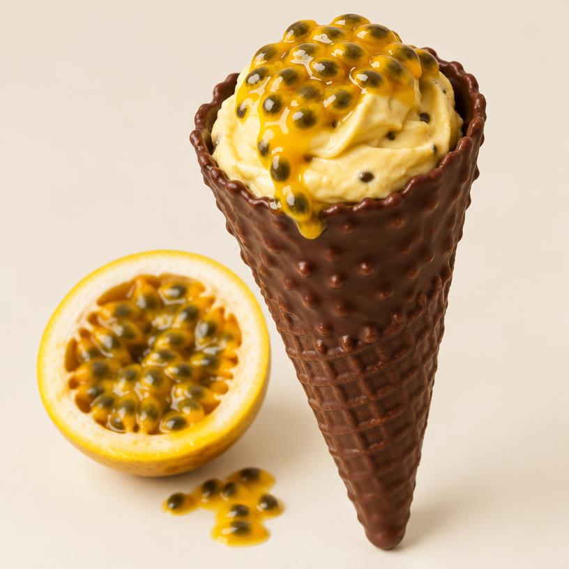 Cone trufado sabor Maracujá (foto ilustrativa)